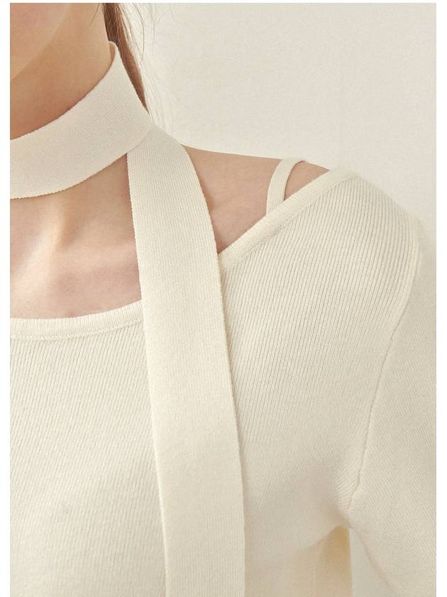 Harmonious Tie Set Slit Knit Top Ivory - MICANE - BALAAN 6