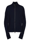 Knit Zip Up Jacket Navy - BOTTEGA VENETA - BALAAN 9