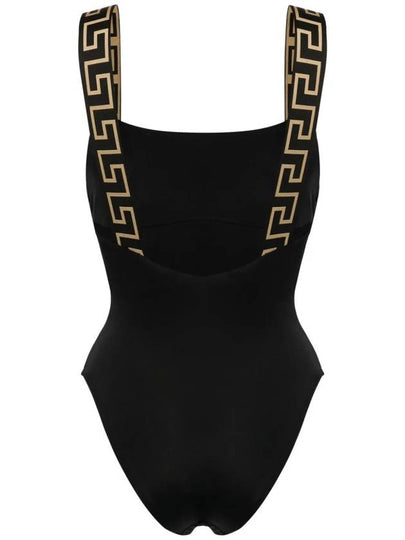 Women s Greca Pattern One Piece Swimsuit Black - VERSACE - BALAAN 2