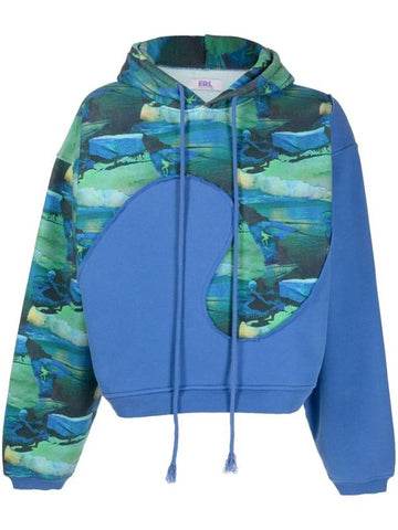 Erl Unisex Printed Swirl Fleece Hoodie Knit Clothing - ERL - BALAAN 1