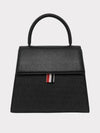 Trapeze Leather Tote Bag Black - THOM BROWNE - BALAAN 2