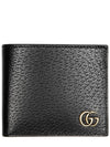 GG Marmont Leather Bi Fold Wallet Black Gold - GUCCI - BALAAN 2