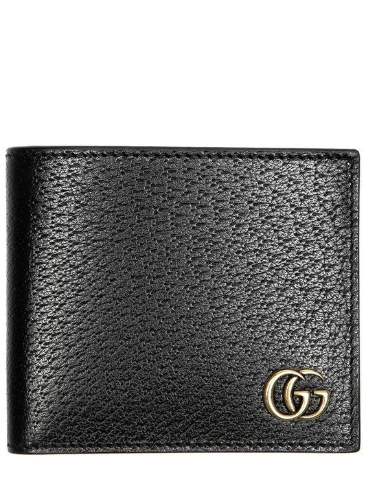 GG Marmont Leather Bi Fold Wallet Black Gold - GUCCI - BALAAN 2