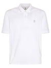 Embroidered Logo Short Sleeve Polo Shirt White - BRUNELLO CUCINELLI - BALAAN 2