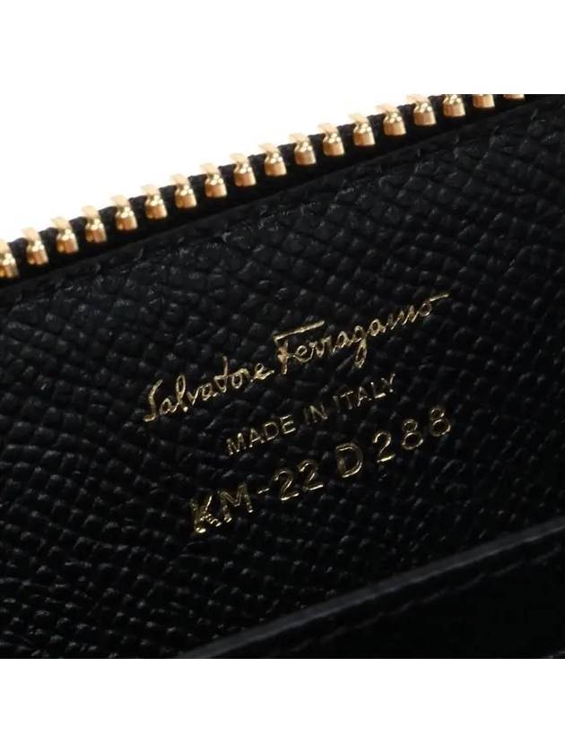 Vara Bow Zipper Card Wallet Black - SALVATORE FERRAGAMO - BALAAN 10