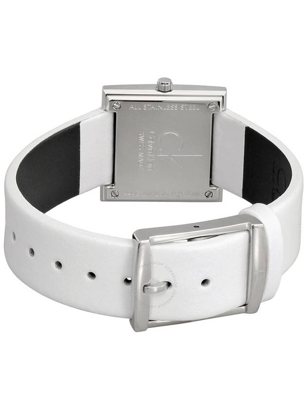 Calvin Klein Mark Silver Dial White Leather Ladies Watch K3R231L6 - CALVIN KLEIN - BALAAN 3