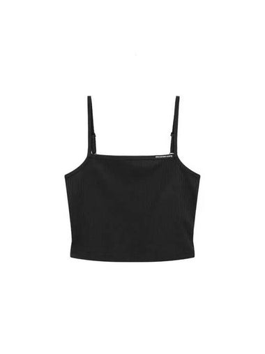 Mini Label Ribbed Cami Top Black - ALEXANDER WANG - BALAAN 1