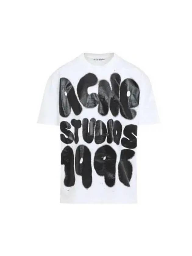 Spray Logo Print Short Sleeve T-Shirt White - ACNE STUDIOS - BALAAN 2