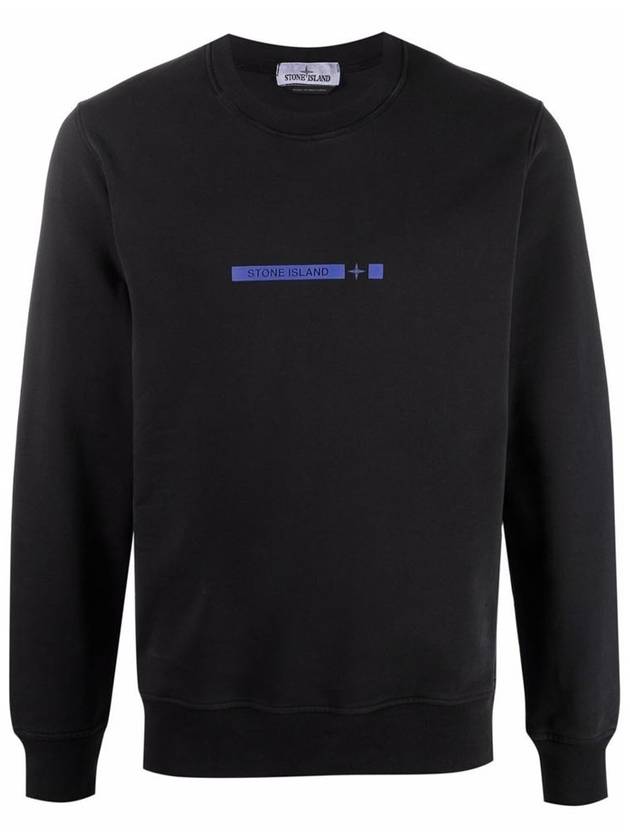 Logo Print Cotton Sweatshirt Black - STONE ISLAND - BALAAN 8