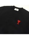 Men's Heart Logo Cotton Sweatshirt Black - AMI - BALAAN 3