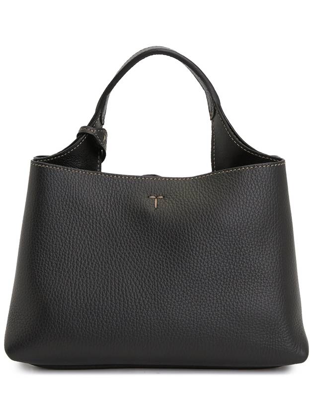 Logo Charm Leather Micro Tote Bag Black - TOD'S - BALAAN 5