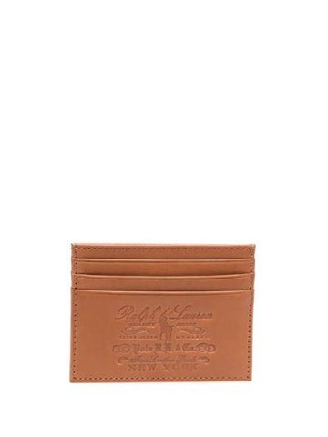 Heritage Leather Card Wallet Brown - POLO RALPH LAUREN - BALAAN 1