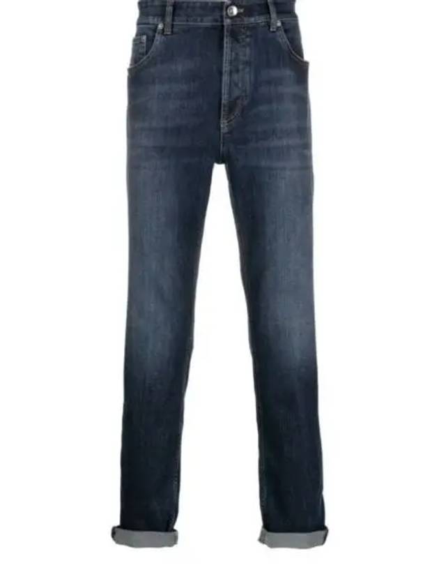 Men's 5 Pocket Slim Fit Jeans Dark Denim - BRUNELLO CUCINELLI - BALAAN 2