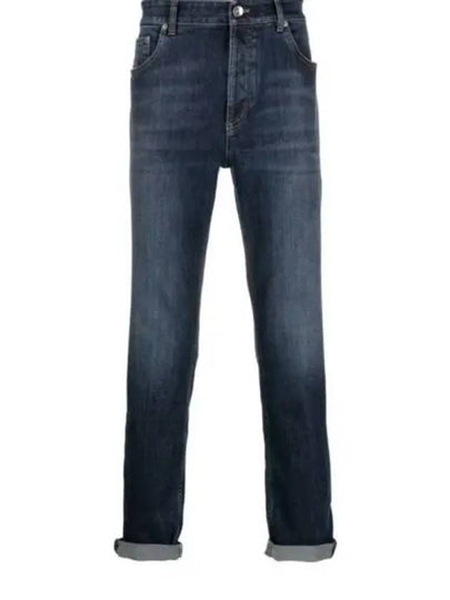 Men's 5 Pocket Slim Fit Jeans Dark Denim - BRUNELLO CUCINELLI - BALAAN 2