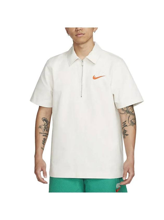 Sportswear NSW Trend Half Zip Up Short Sleeve Polo Shirt Phantom - NIKE - BALAAN 1