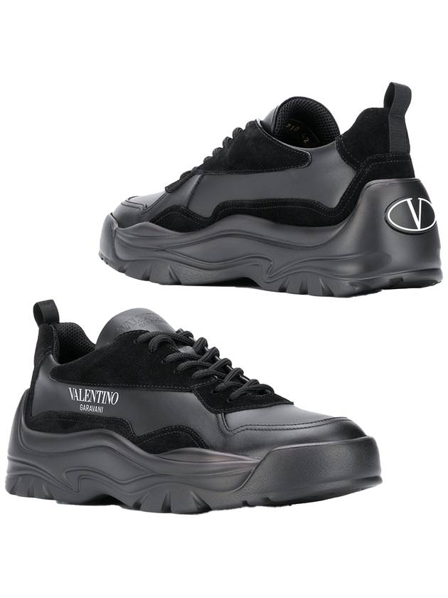 Gumboy Calfskin Low Top Sneakers Black - VALENTINO - BALAAN 2