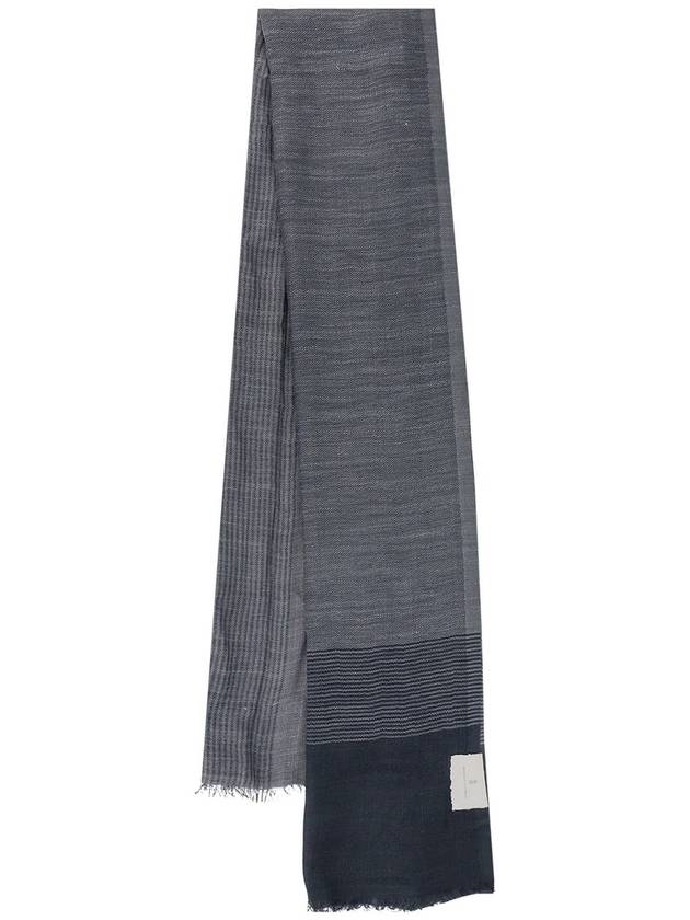 Check Pattern Silk Blend Scarf Grey - BRUNELLO CUCINELLI - BALAAN 2