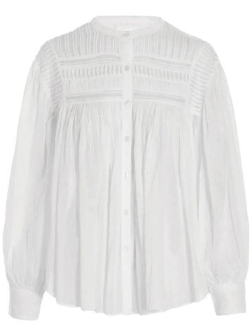 Women's Flalia Cotton Blouse White - ISABEL MARANT ETOILE - BALAAN.