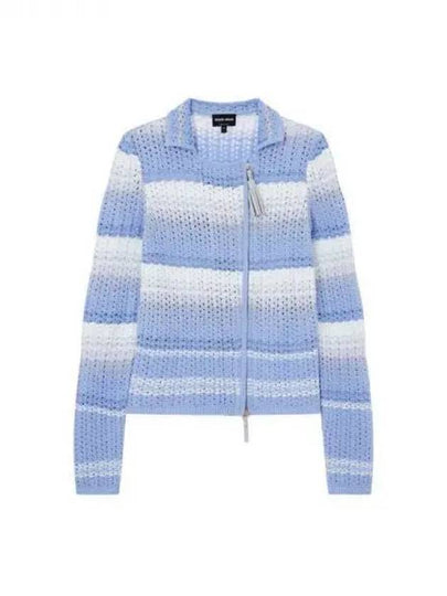 Women s Tassel Zipper Knitted Collar Jacket Blue 271097 - GIORGIO ARMANI - BALAAN 1