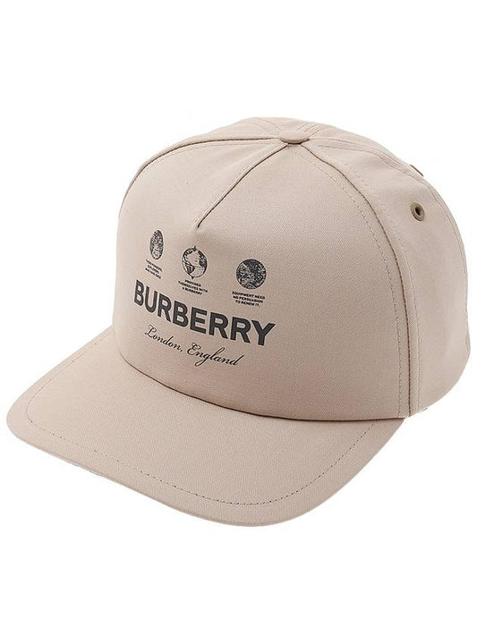 Label Print Cotton Gabardine Ball Cap Soft Phone - BURBERRY - BALAAN.