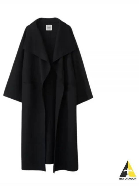 Signature Wool Cashmere Single Coat Black - TOTEME - BALAAN 2