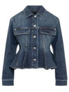 Peplum Denim Jacket Blue - GIVENCHY - BALAAN 2