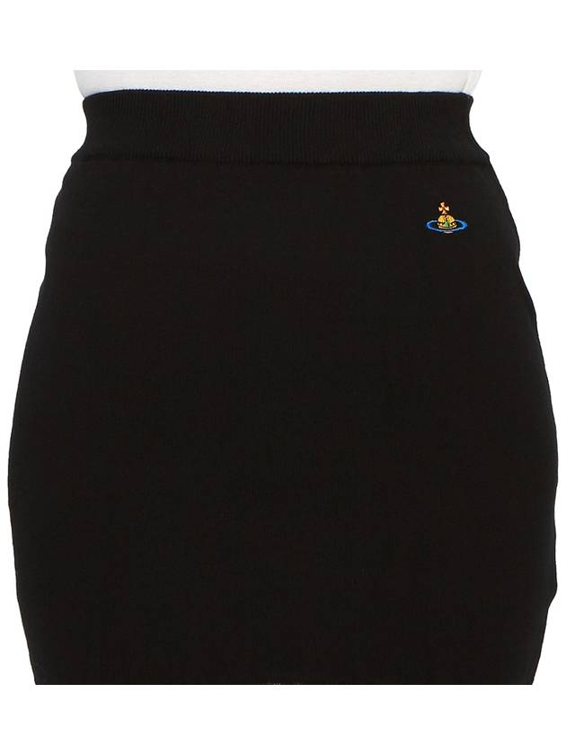 Bea Logo Knit Mini H-Line Skirt Black - VIVIENNE WESTWOOD - BALAAN 6