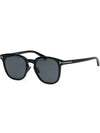 Eyewear square horn rimmed acetate sunglasses black - TOM FORD - BALAAN 1