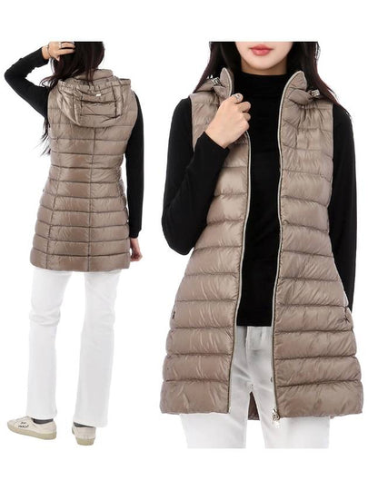 Serena Hood Goose Down Vest Beige - HERNO - BALAAN 2