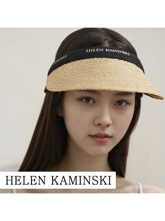 Bianca natural color black logo sun cap visor women s summer hat - HELEN KAMINSKI - BALAAN 1