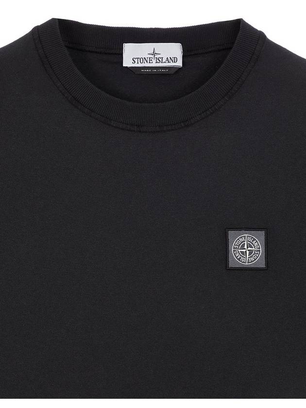 Pisato Effect Logo Patch Short Sleeve T-Shirt Black - STONE ISLAND - BALAAN 4