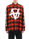 Anarchy Flannel Check Long Sleeve Shirt Red - VETEMENTS - BALAAN.