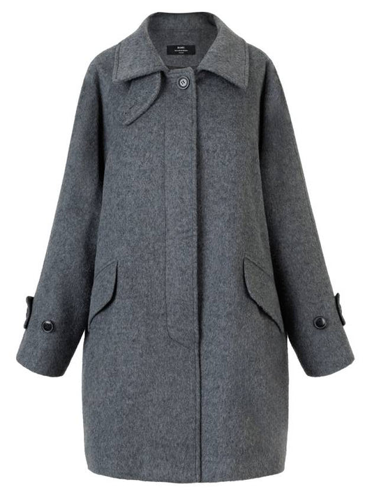 Mars Wool Hidden Button Half Coat Charcoal MARS12CH - RAMUSTUDIO - BALAAN 2