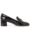 Enamel Metal Triangle Logo Loafers Black - PRADA - BALAAN 5