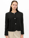 Round Neck Formal Jacket Black - DAMAGE MNEMONIC - BALAAN 2