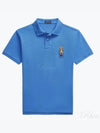 Bear Motif Slim Fit Cotton Polo Shirt Blue - POLO RALPH LAUREN - BALAAN 2