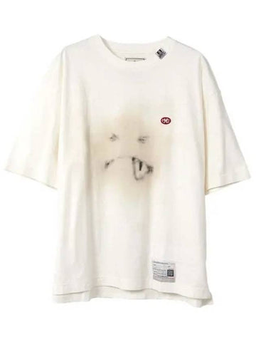 IDomestic ShippingI A12TS661 WHITE Smiley Face Print T Shirt kr 205002 - MIHARA YASUHIRO - BALAAN 1