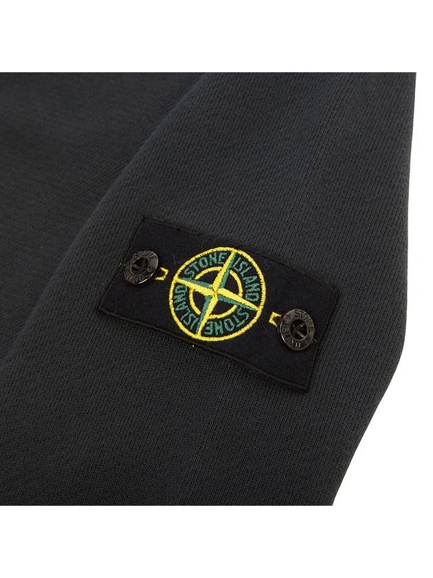 Kids Garment Dyed Old Effect Diagonal Cotton Fleece Sweatshirt Black - STONE ISLAND - BALAAN 5