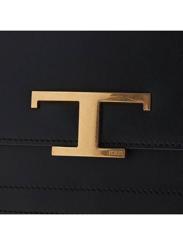 Timeless T Logo Small Satchel Shoulder Bag Black - TOD'S - BALAAN 8