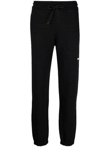 Micro Logo Cotton Jogger Track Pants Black - MSGM - BALAAN 1