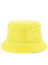 Intrecciato Leather Bucket Hat Yellow - BOTTEGA VENETA - BALAAN.