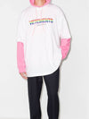 Rainbow Logo Print Short Sleeve T-Shirt White - VETEMENTS - BALAAN 7