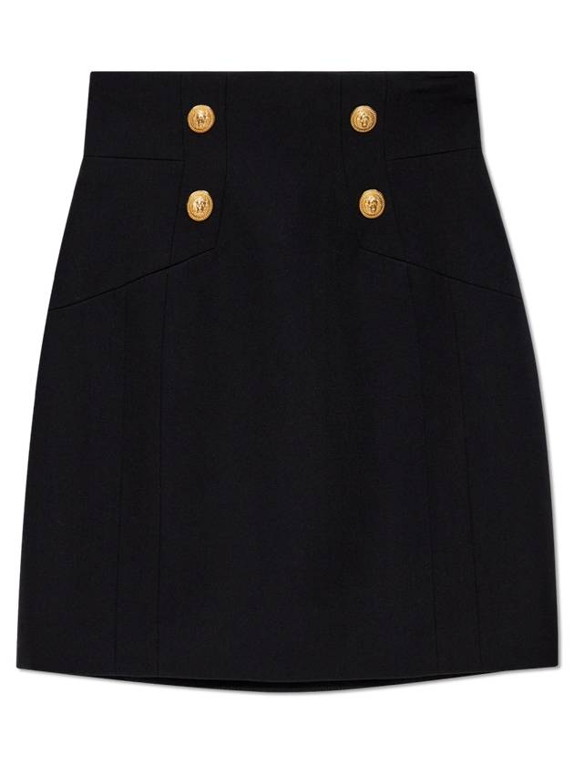 High Waist 4 Button H Line Skirt Black - BALMAIN - BALAAN 2