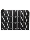 All Over VLTN Logo Clutch Bag Black - VALENTINO - BALAAN 2