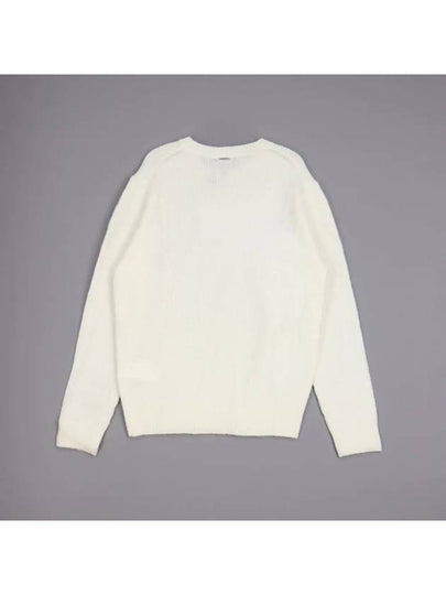 Men s slim fit white round wool knit ANIT104 - IKALOOOK - BALAAN 2