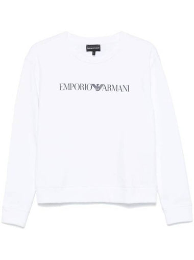 Logo Print Crew Neck Sweatshirt White - EMPORIO ARMANI - BALAAN 1