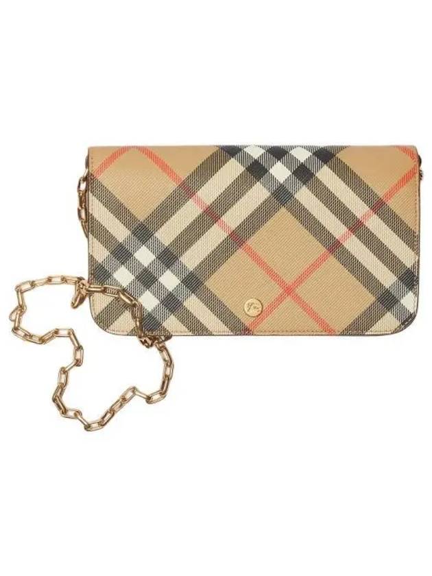 Check Chain Strap Cross Bag Sand - BURBERRY - BALAAN 2