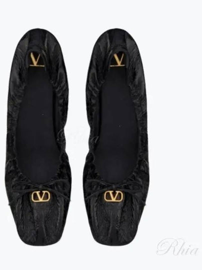 V Logo Signature Flats Black - VALENTINO - BALAAN 2