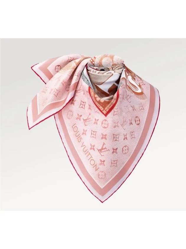 Malles Merveilleuses Square 90 Scarf Pink - LOUIS VUITTON - BALAAN 3