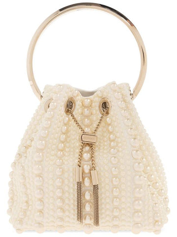 Jimmy Choo ‘Bon Bon’ Bucket Shoulder Bag, Women's, Cream - JIMMY CHOO - BALAAN 1